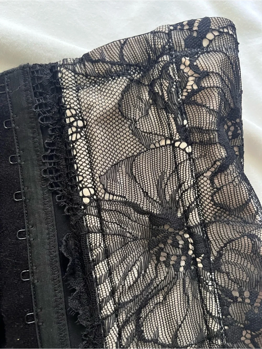 Maidenform Black Floral Girdle Corset Shapewear Small